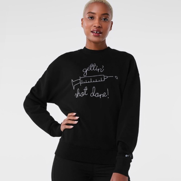 FIGS ➕ Lingua Franca ➕ “Getting Shot Done” 💉 Sweatshirt - Picture 2 of 9